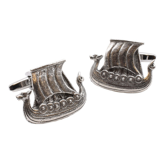 Viking Boat Pewter Cufflinks | Ashton and Finch