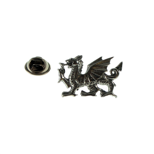 Wales Heraldic Welsh Dragon Pewter Lapel Pin Badge