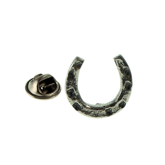 Horseshoe Equestrian Pewter Lapel Pin Badge