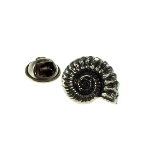 Ammonite Fossil Pewter Lapel Pin Badge