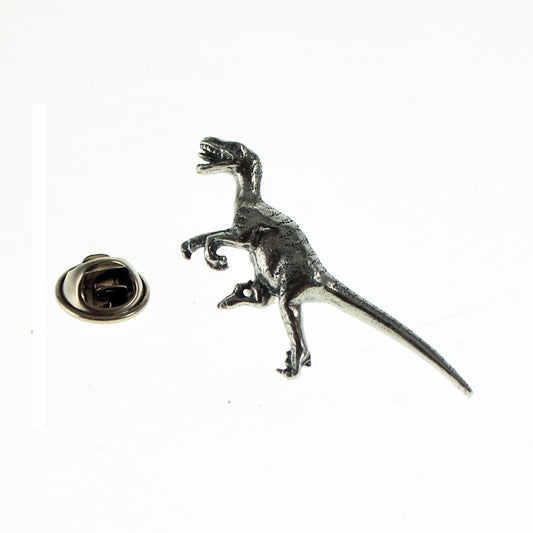 Velociraptor Dinosaur Pewter Lapel Pin Badge