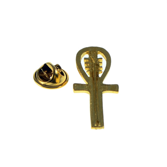 Egyptian Ankh Gilt Pewter Lapel Pin Badge