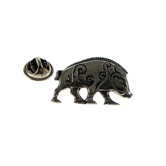 Celtic Wild Boar Pewter Lapel Pin Badge