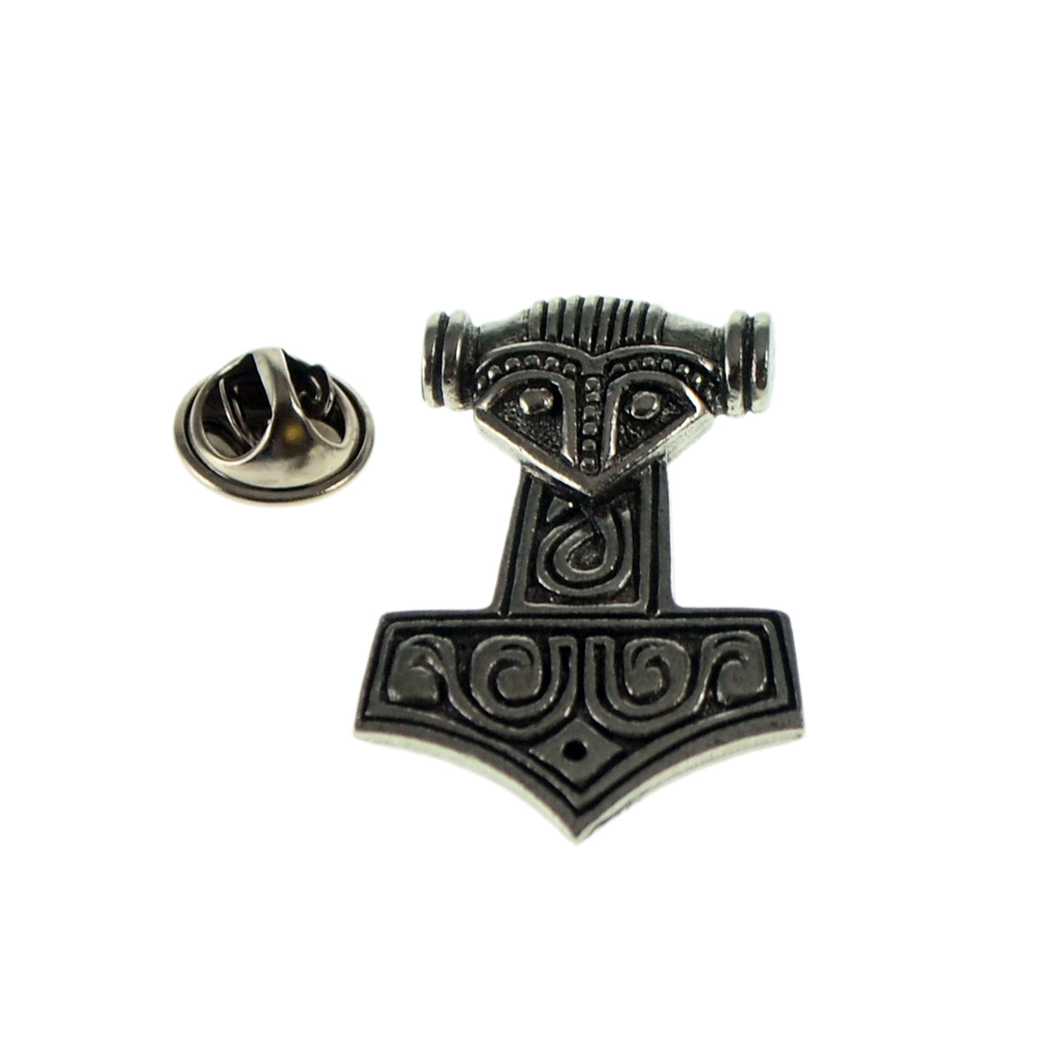 Thors Hammer Viking Pewter Lapel Pin Badge