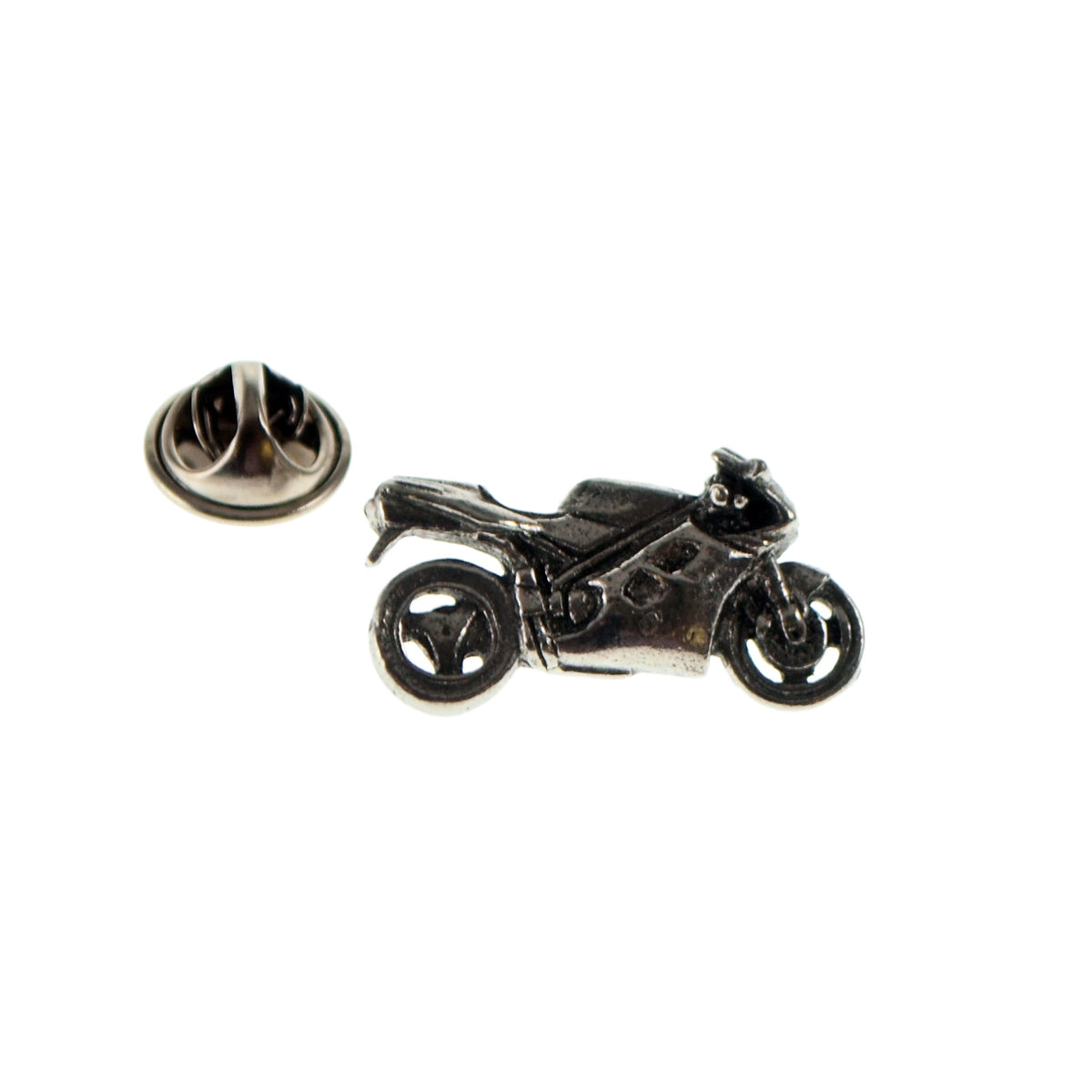 Sports Motorbike Pewter Lapel Pin Badge