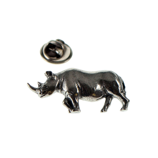 Rhino Pewter Lapel Pin Badge (DWC)