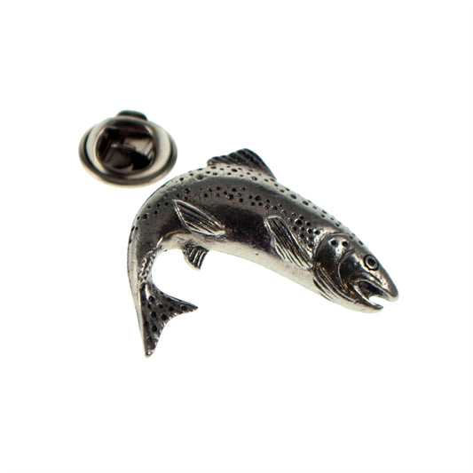 Scottish Salmon Fish Pewter Lapel Pin Badge