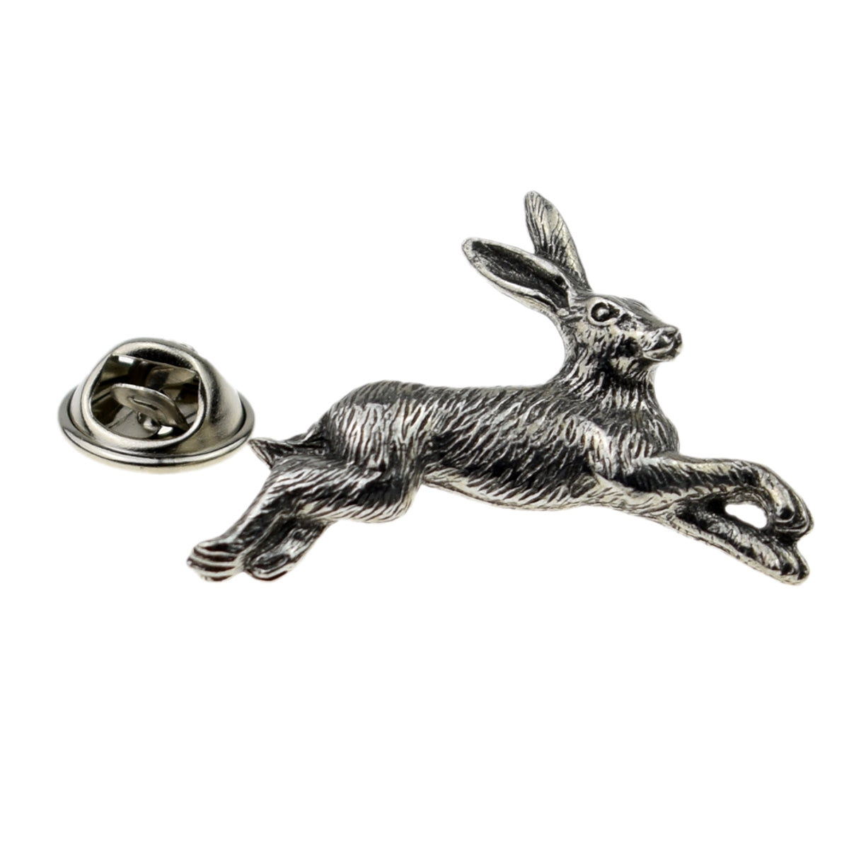 Hare English Pewter Lapel Pin Badge