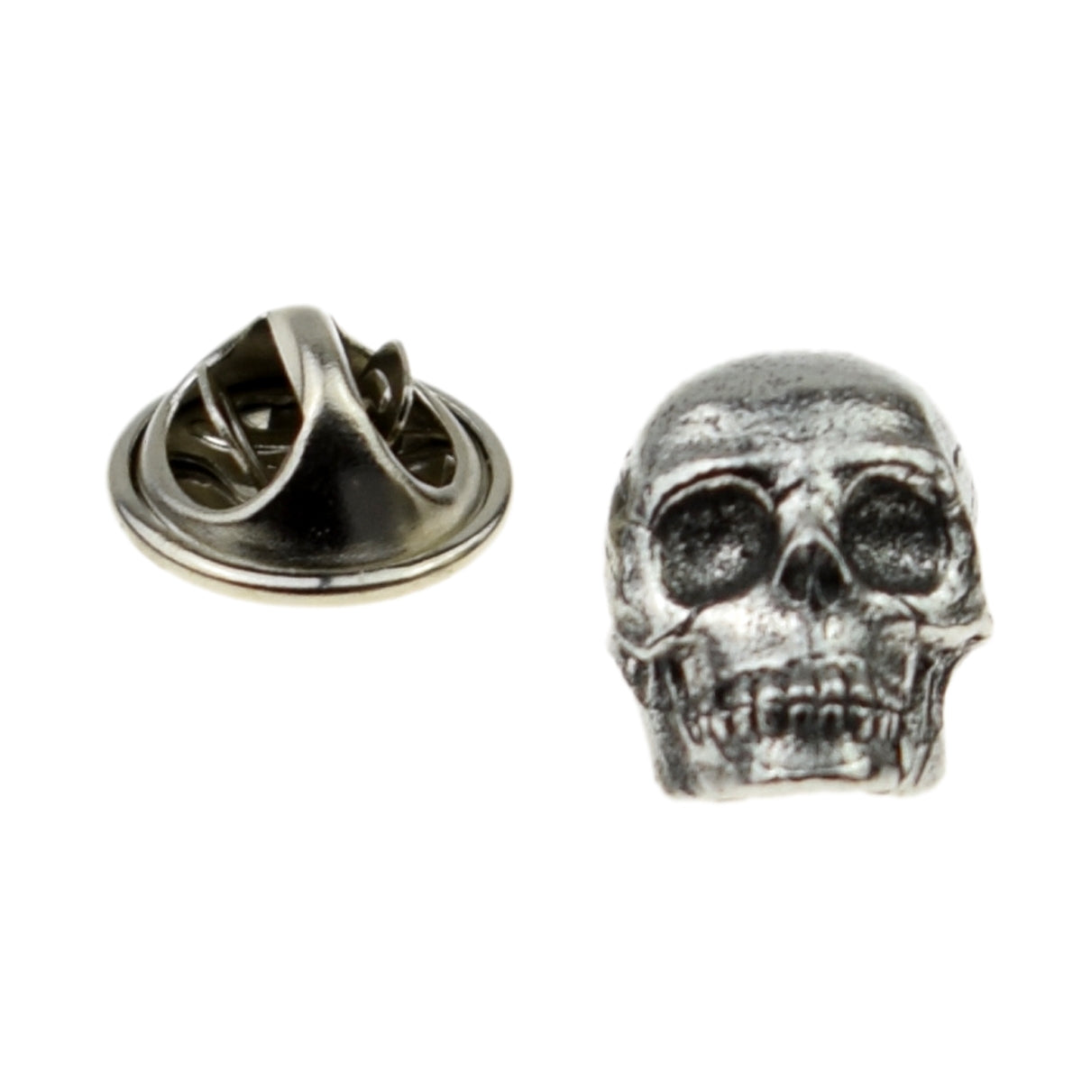 Medieval Skull English Pewter Lapel Pin Badge