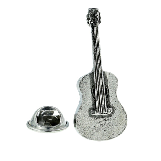 Pewter Acoustic Guitar Lapel Pin Badge