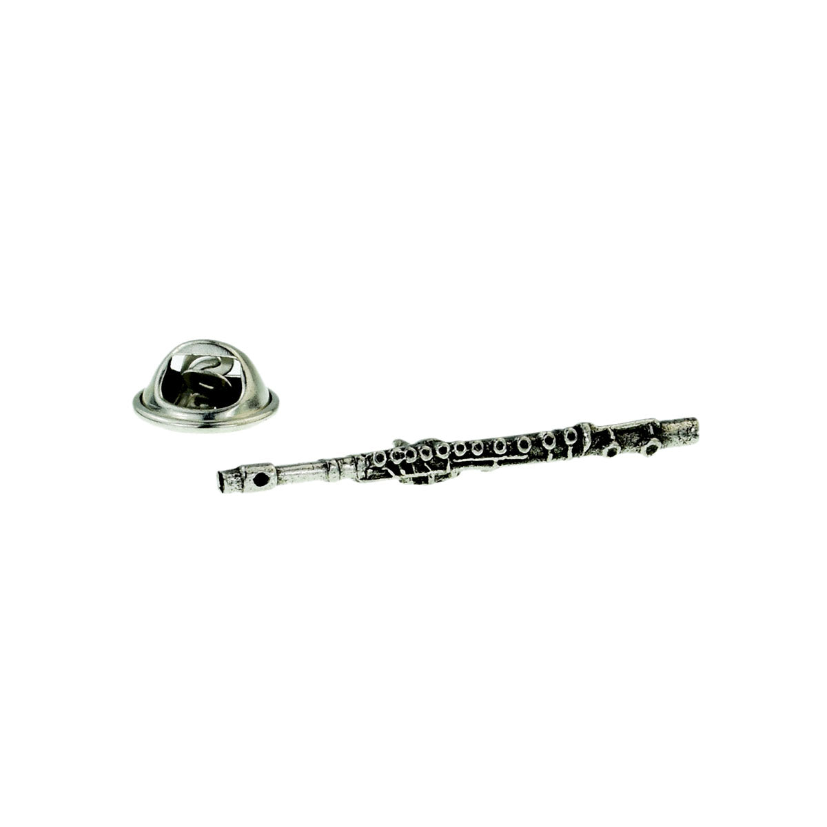 Pewter Flute Lapel Pin Badge