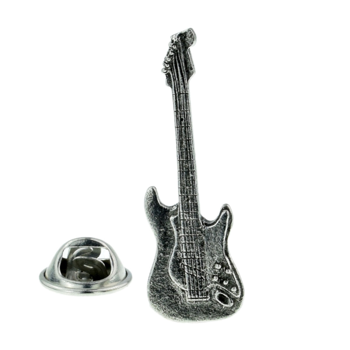 Electric Guitar Pewter Lapel Pin Badge