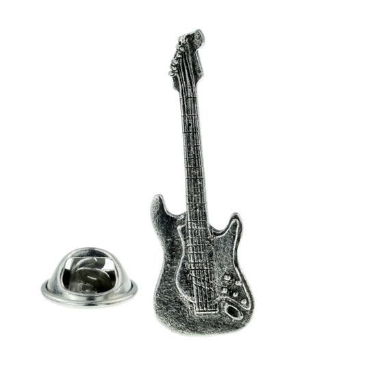 Electric Guitar Pewter Lapel Pin Badge