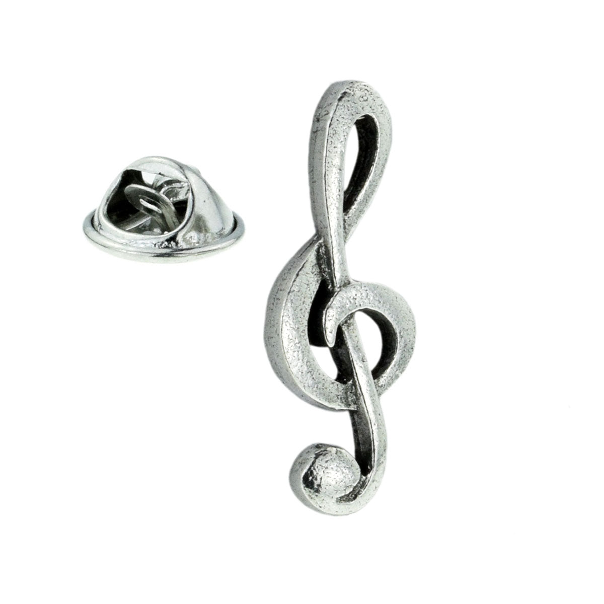 Pewter Treble Clef Lapel Pin Badge
