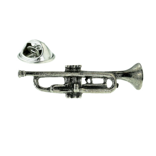 Trumpet Pewter Lapel Pin Badge
