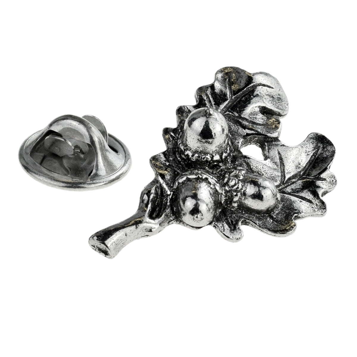 Acorn & Oak Leaf Pewter Lapel Pin Badge