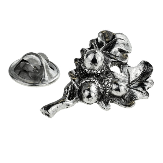 Acorn & Oak Leaf Pewter Lapel Pin Badge