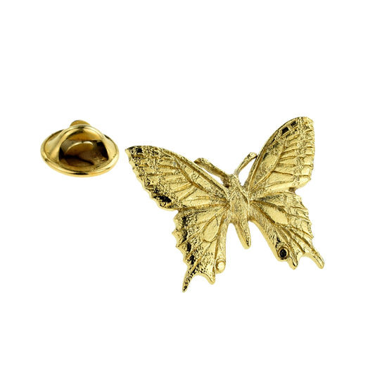 Golden Butterfly Pewter Lapel Pin Badge