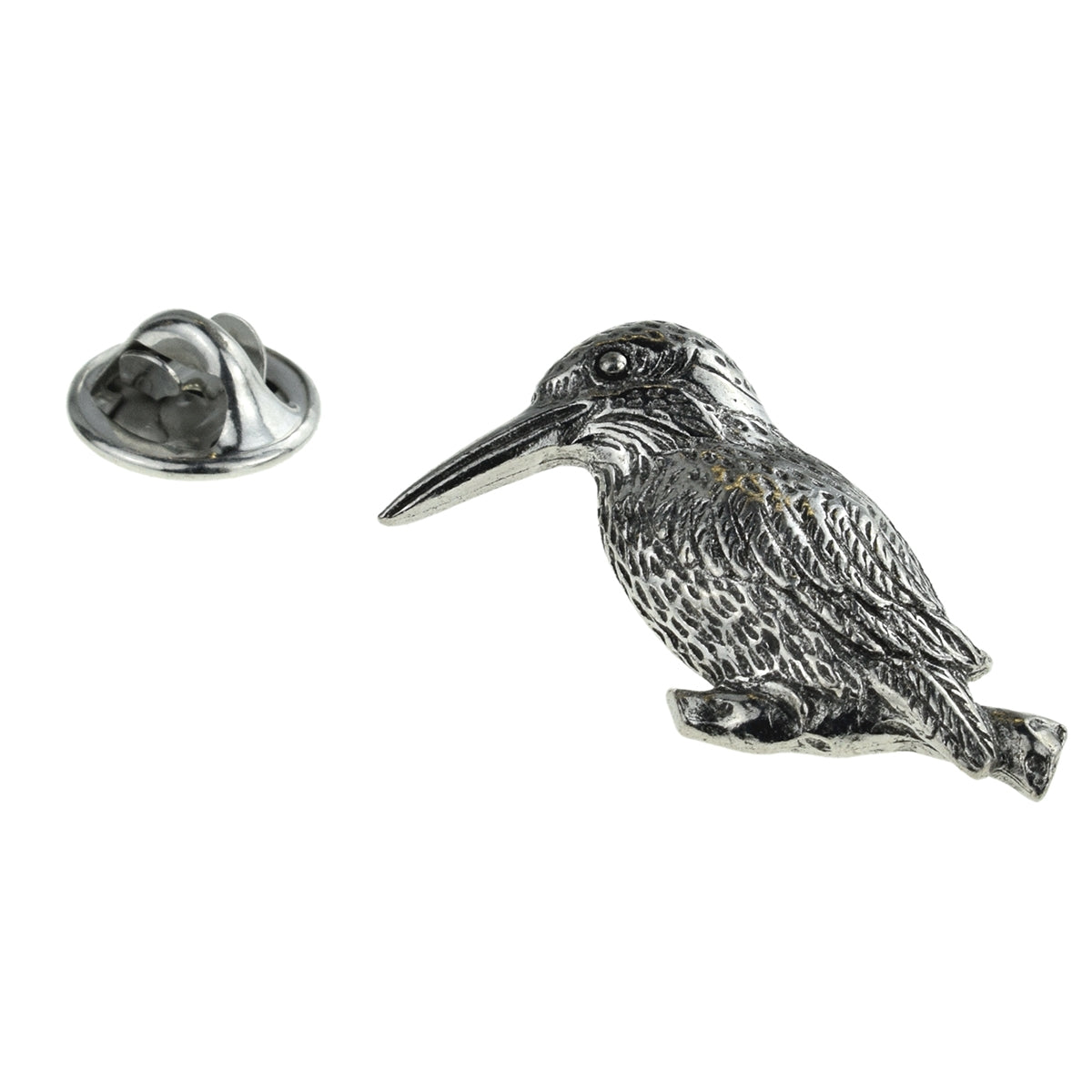 Kingfisher Bird Design Pewter Lapel Pin Badge
