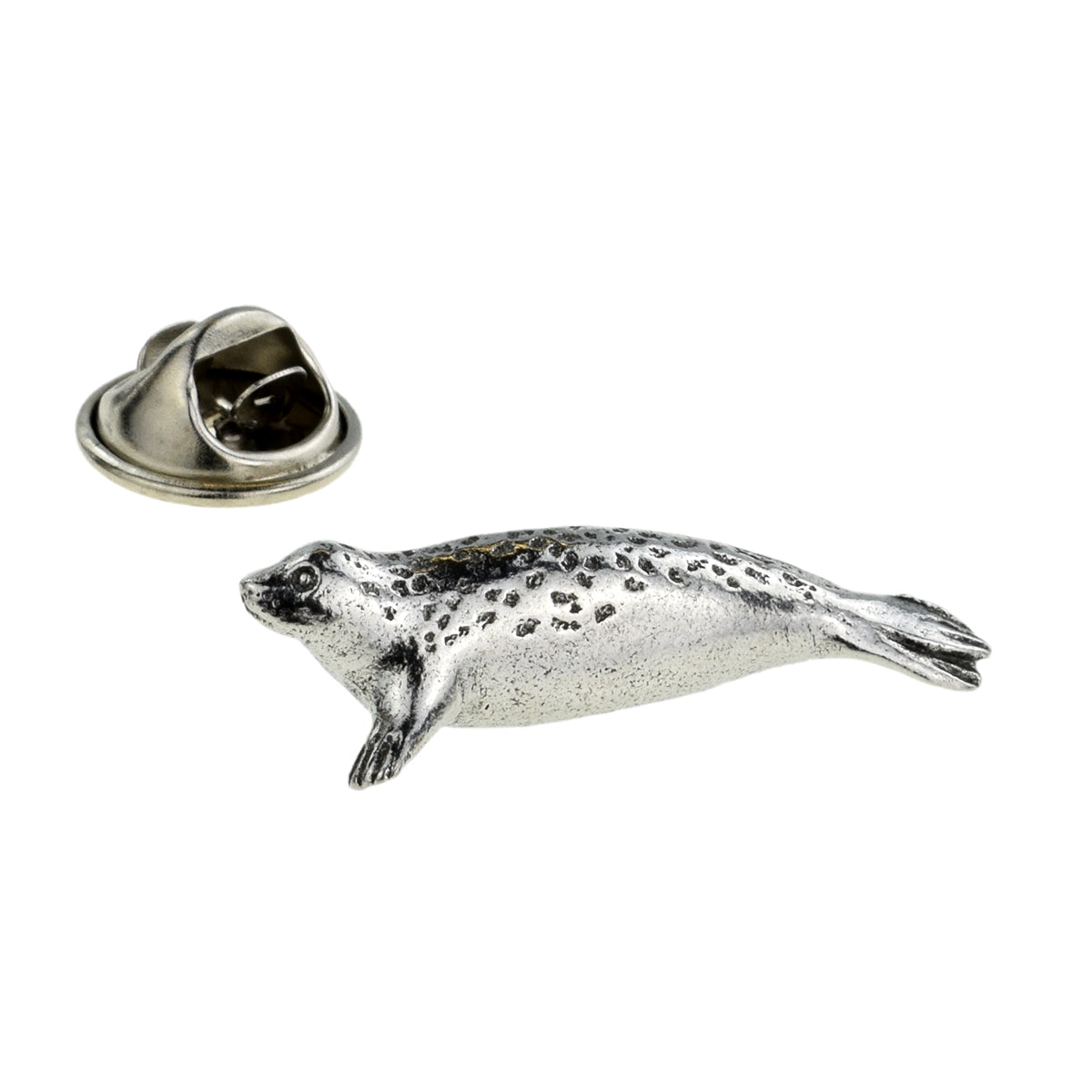 Seal Design Pewter Lapel Pin Badge