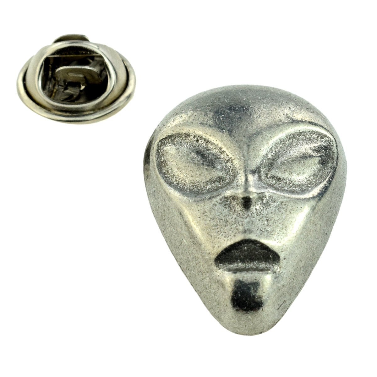 ET Alien Head Pewter Lapel Pin Badge