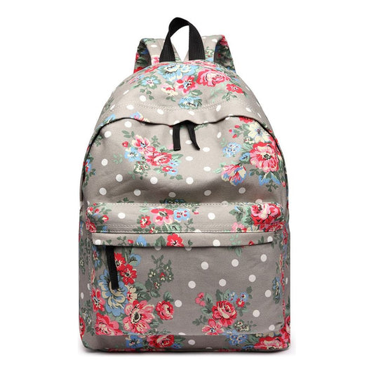 Large Backpack Flower Polka Dot - Grey - Ashton and Finch