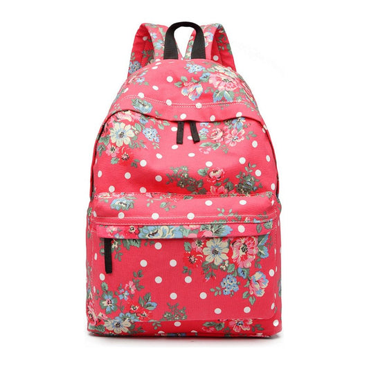 Large Backpack Flower Polka Dot - Plum - Ashton and Finch