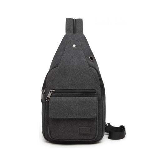 Casual Canvas Single Strap Sling Backpack - Black - Ashton and Finch