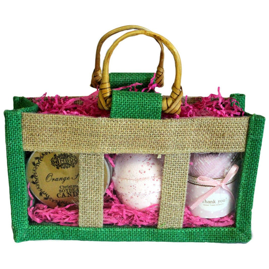 Three Jar Jute Gift Bag - Green - Ashton and Finch