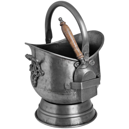 Antique Pewter Coal Bucket with Shovel - Ashton and Finch