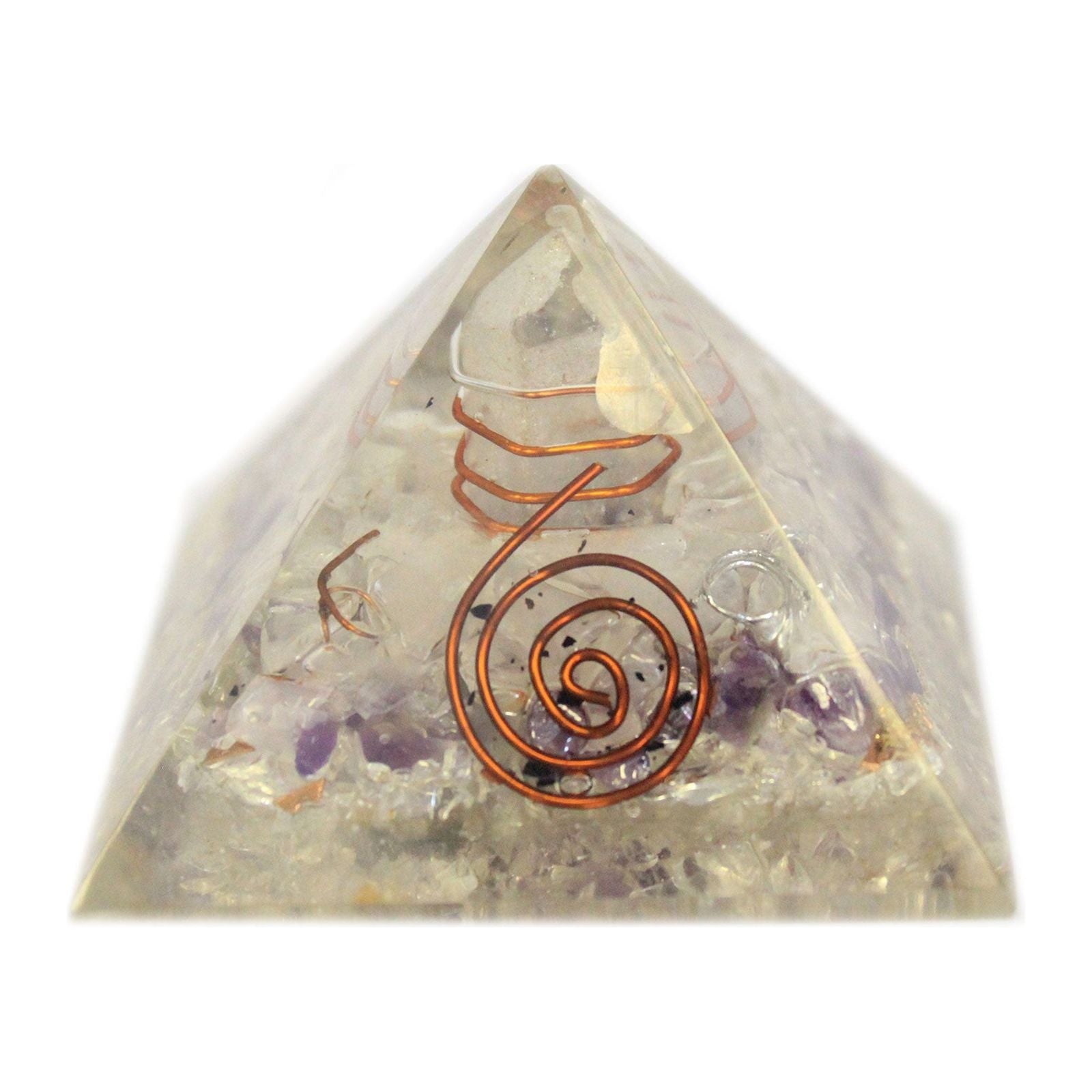 Med Orgonite Pyramid 55mm Gemchips and Copper - Ashton and Finch