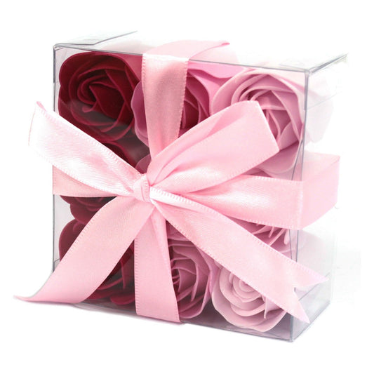 Pink Roses Soap Flowers Set of 9 - Ashton and Finch