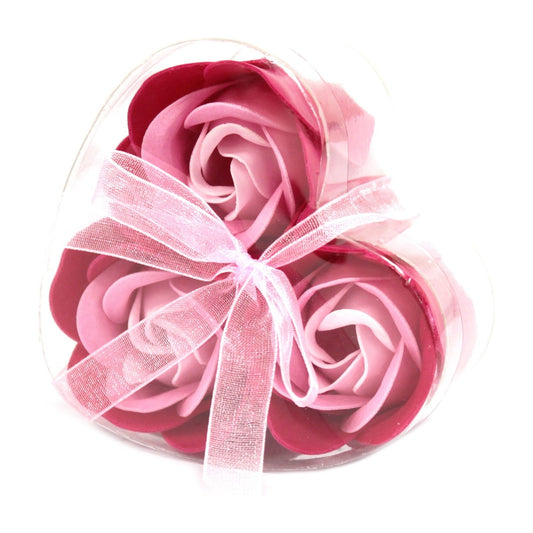 Pink Roses Soap Flower Heart Box Set of 3 - Ashton and Finch