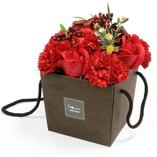 Red Rose & Carnation Soap Flower Bouquet - Ashton and Finch
