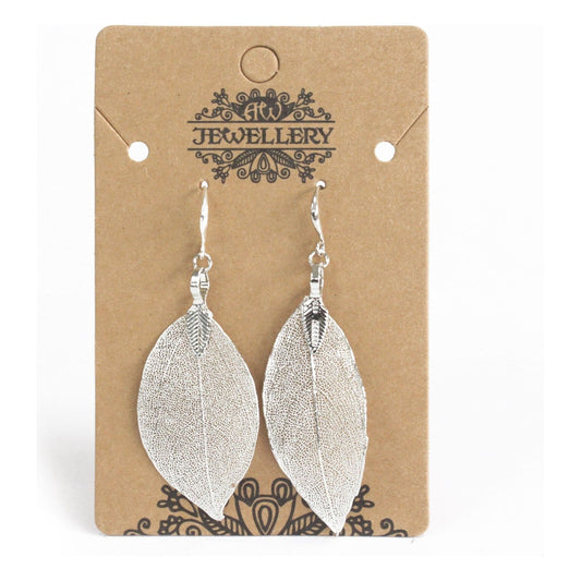 Earrings - Bravery Leaf - Silver - Ashton and Finch