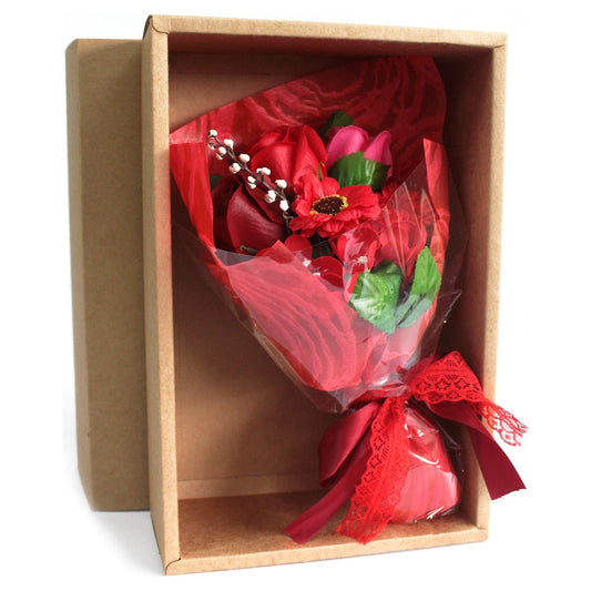 Boxed Hand Soap Flower Bouquet- Red - Ashton and Finch
