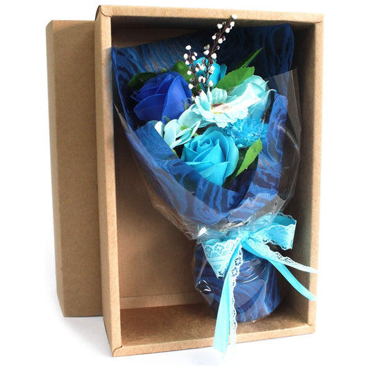 Boxed Hand Soap Flower Bouquet - Blue - Ashton and Finch