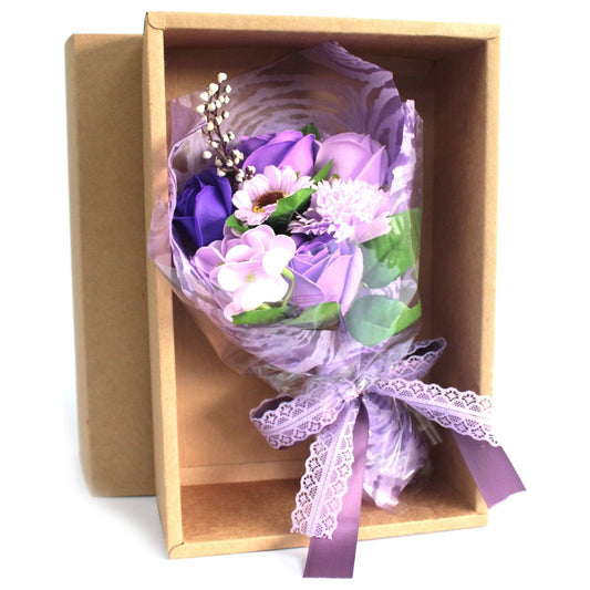 Boxed Hand Soap Flower Bouquet - Purple - Ashton and Finch