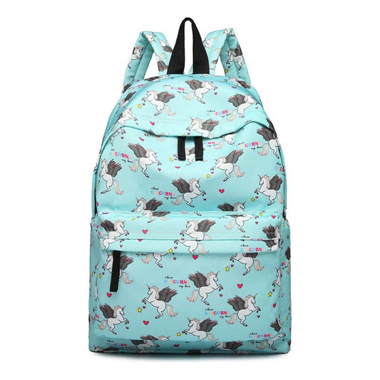 Large Backpack Unicorn Print - Blue - Ashton and Finch