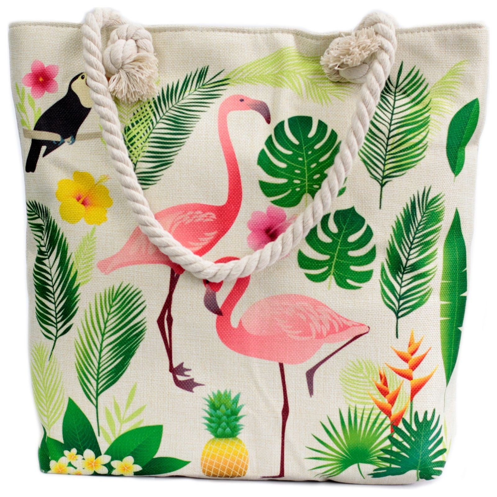 Rope Handle Bag - Flamingo & More - Ashton and Finch