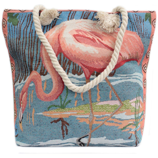 Rope Handle Bag - Pink Flamingo - Ashton and Finch