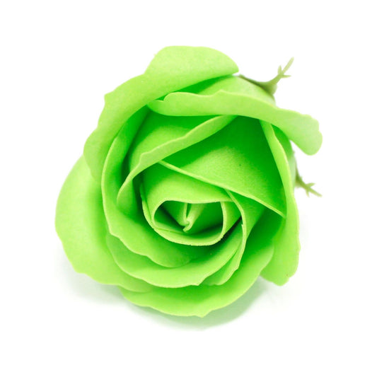 Craft Soap Flowers - Med Rose - Green x 10 - Ashton and Finch