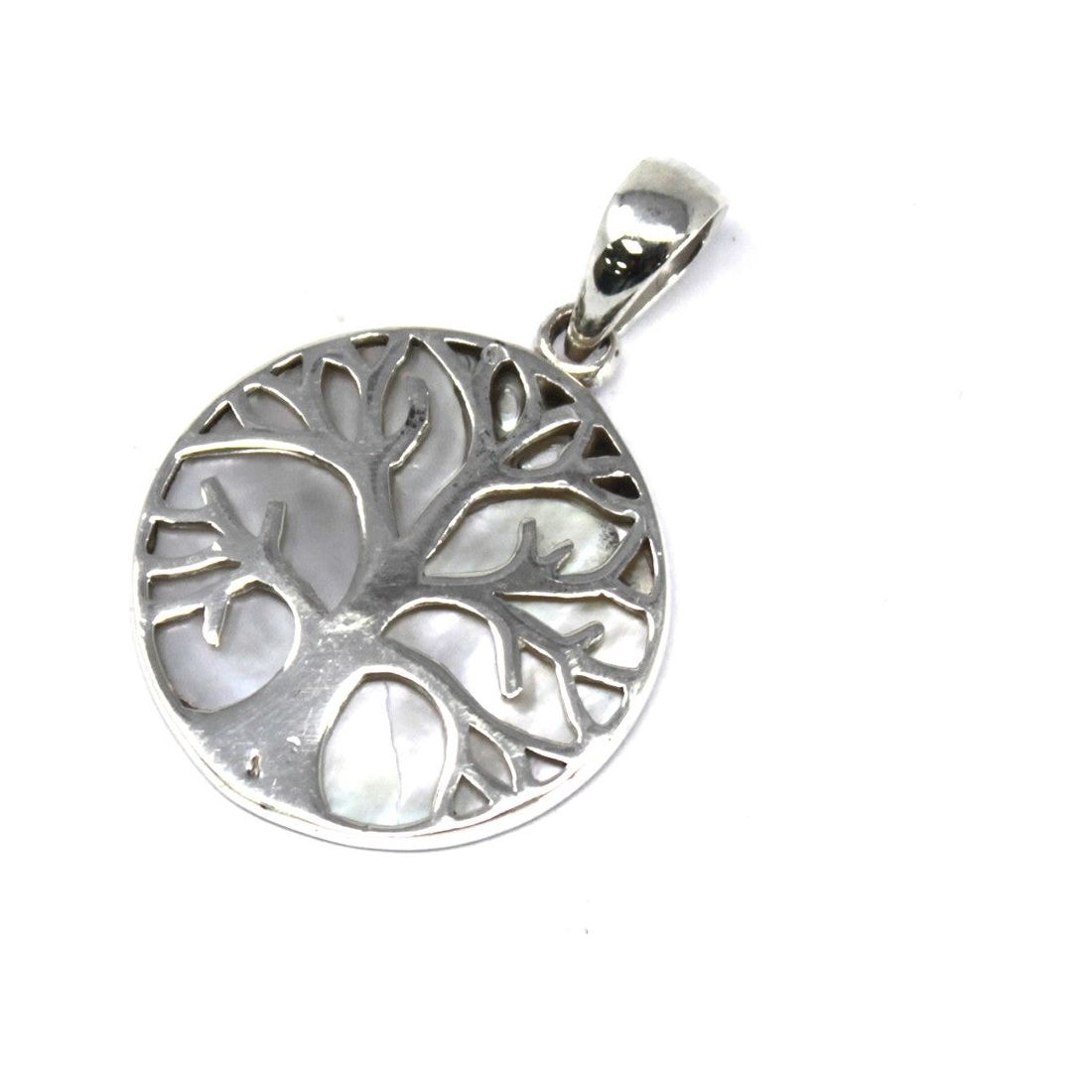 Tree of Life Silver Pendant 22mm - Mother of Pearl - Ashton and Finch