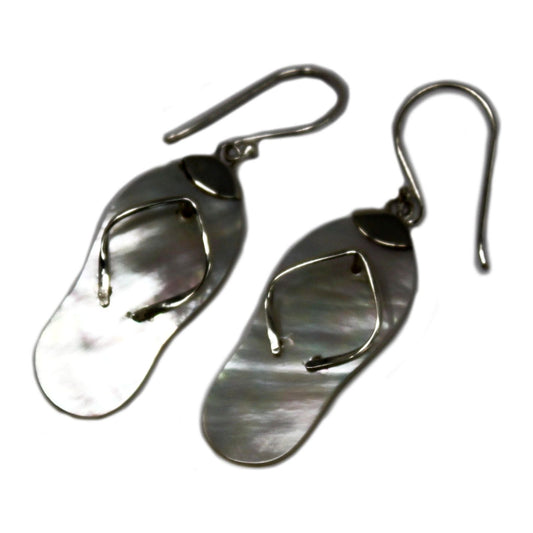 Shell & Silver Earrings - Flip-flops- MOP - Ashton and Finch