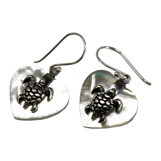 Shell & Silver Earrings - Sea Turtle - MOP - Ashton and Finch