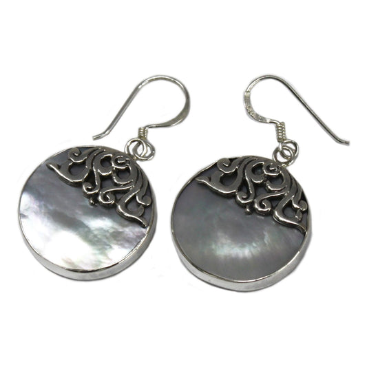 Shell & Silver Earrings - Classic Disc - MOP - Ashton and Finch