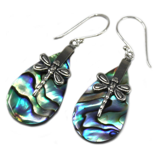 Shell & Silver Earrings - Dragonflies - Abalone - Ashton and Finch