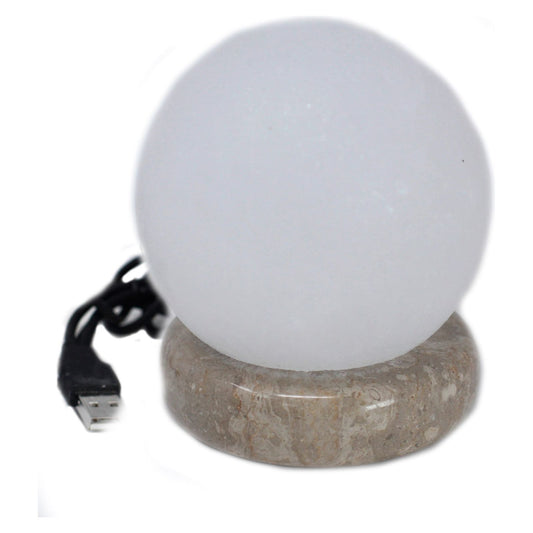 Quality USB Ball WHITE Salt Lamp - 9 cm (multi) - Ashton and Finch