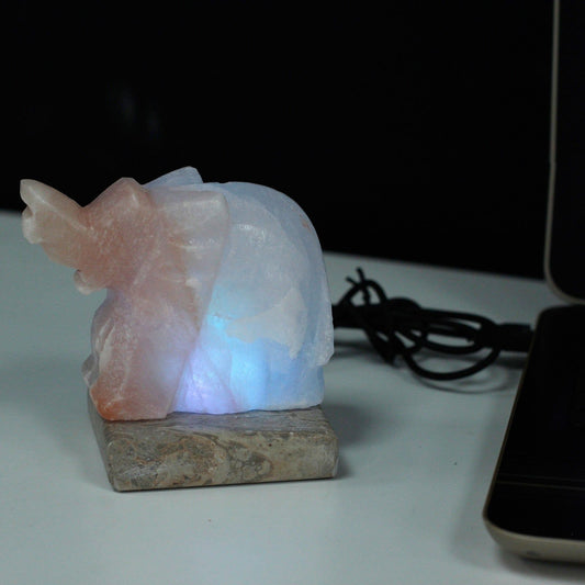 USB Elephant Shaped Salt lamp (Multi) - Ashton and Finch