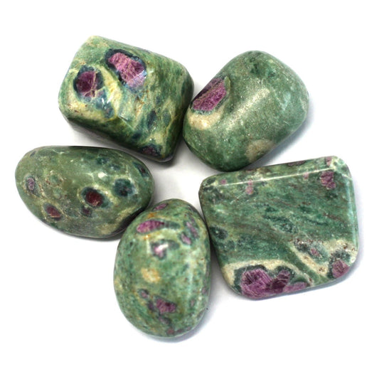 4 x Premium Tumble Stone - Ruby with Fuchsite - Ashton and Finch